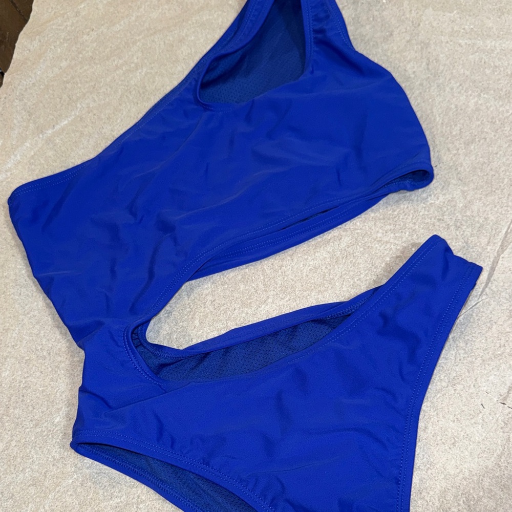 SHEIN Royal Blue One-Shoulder Bikini